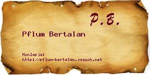 Pflum Bertalan névjegykártya